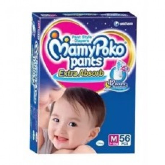 MamyPoko-Pants-Diaper (Pant)  M  7 - 12 kg (India)  56 pcs